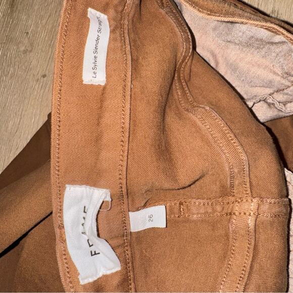 Frame Denim Le Sylvie Slender Straight Tobacco Brown Tan Coated 26 - Picture 10 of 11
